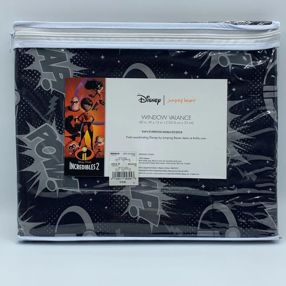 The Incredibles 2 Disney Pixar Window Valance Super Hero Curtain‎ Bedroom Decor